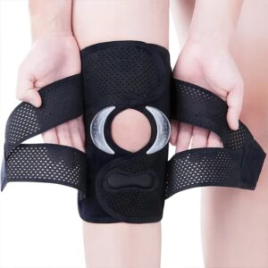 Adjustable knee brace, knee support, knee pain relief, knee brace for sports, knee stabilizer, breathable knee brace, elastic knee support, open patella brace, knee injury recovery, knee compression brace, knee protector, adjustable knee bandage, knee brace online Bangladesh, BeautyShaj knee brace, affordable knee support
